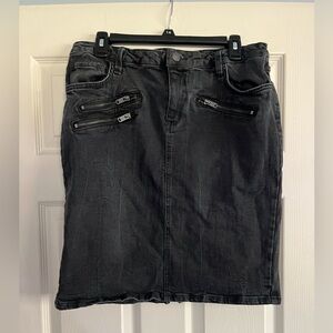 Ana ANA gray denim skirt knee length zippers emo A.N.A. Jean skirt pencil
